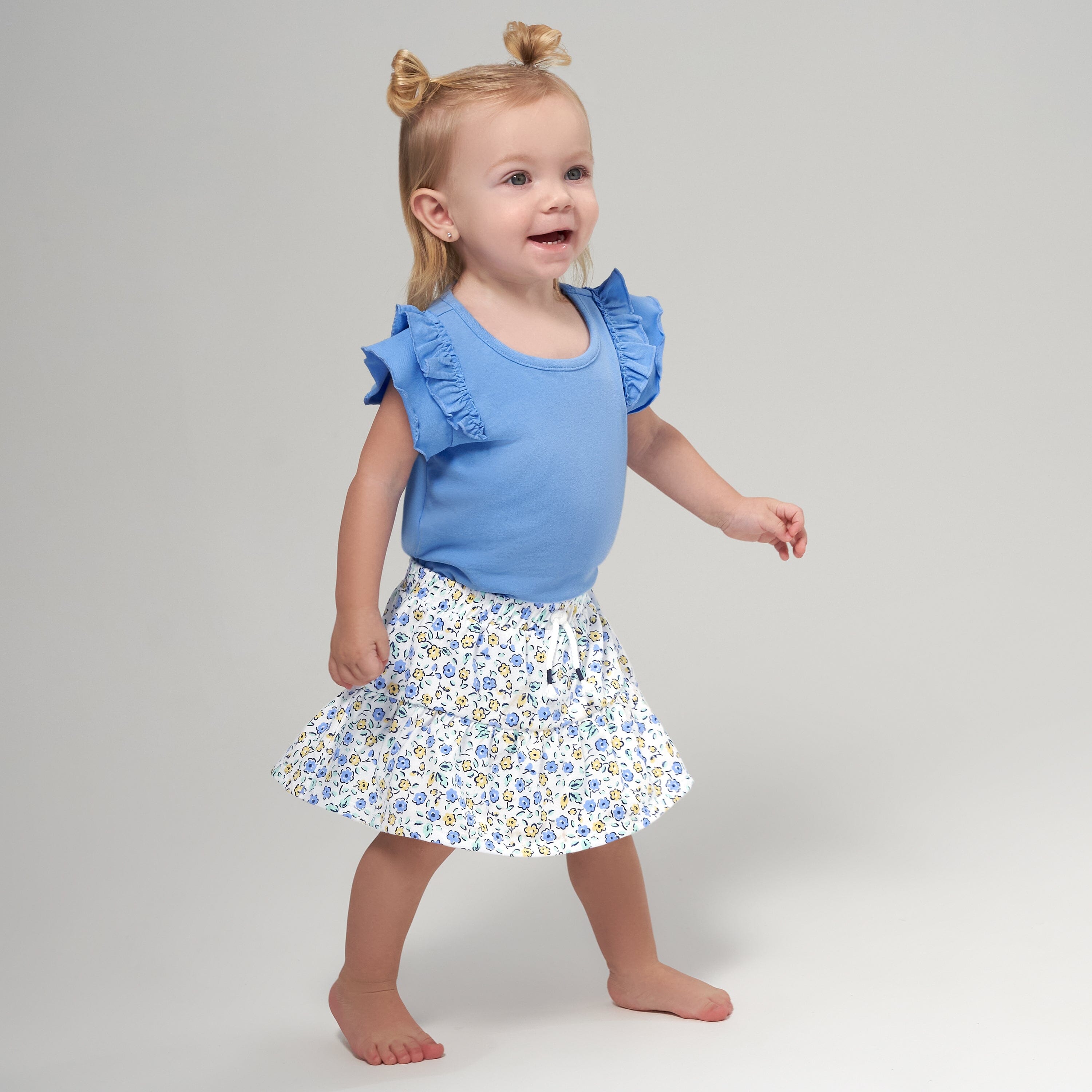 2-Pack Infant & Toddler Girls Blue Floral Skorts